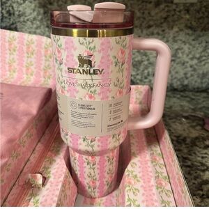 Stanley Pink Floral Tumbler with Handle